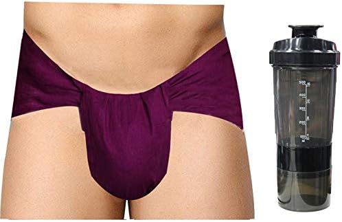 eraa Men Cotton Gym Supporter/Sporting Langot for Gym, Khusti and Physical Activities Abdomen Support With Gym Shaker Bottole 500ml_Pack Of 2(GUNNU_LANG_30_Multicolour_Free Size)