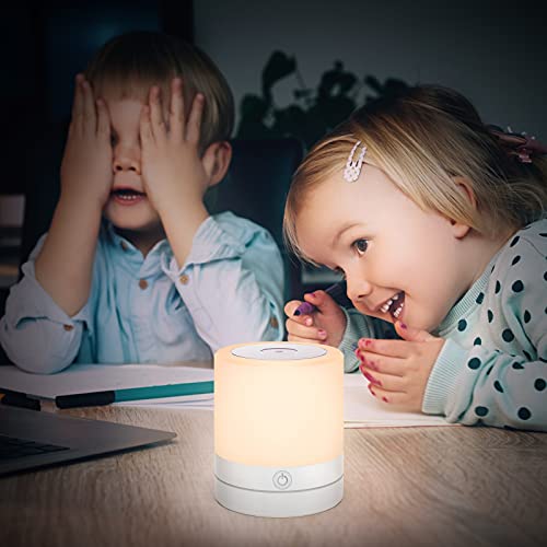 Night Light for Kids, LESHP LED Lamp with Touch Control Multiple Colors and Brightness, 1200mAh Battery, Dimmable Nursery Light for Breastfeeding, Sleeping, Relaxing.