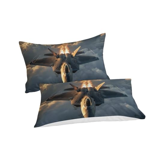 Housse de couette avion combat impression 3D haute définition en microfibre supérieure - 3