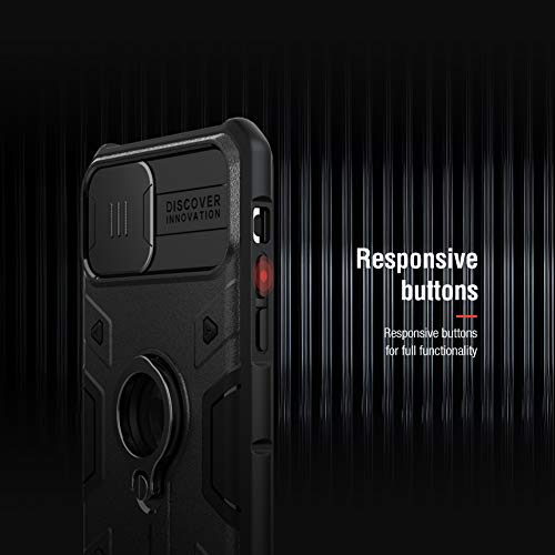 Image of Nillkin Case for Apple iPhone 11 Pro Max (6.5 inch Inch) CamShield Armor Military Grade Camera Close & Open Double Layered Protection TPU + PC Finish with Kickstand Dark Green