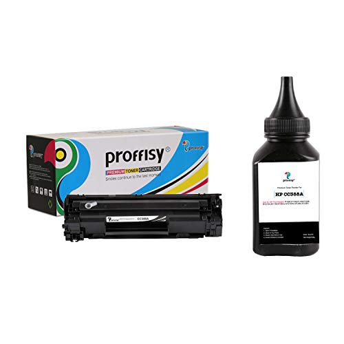 Image of proffisy Easy Refill 88A Toner Cartridge CC388A Cartridge Compatible with HP LJ Printer M1136 MFP, M126nw MFP, P1007, P1108(1 Cartridge with 1 Bottle 80g 88A Toner Powder)