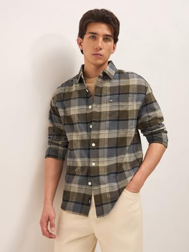 Image of THE Bear House Men's Checked Relaxed Fit Shirt