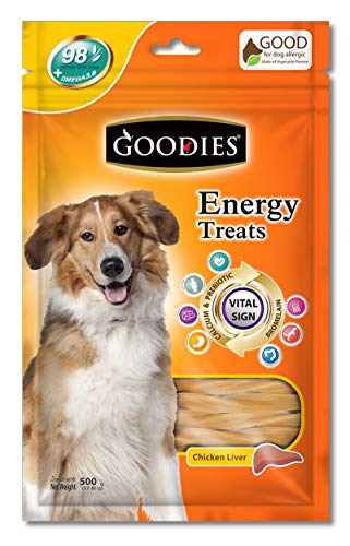 Image of Goodies Dog Energy Treats, Made of Vegetable Protein, 98% Digestible, Healthy Snack & Training Treat, Best for Dog with Meat Allergy, Liver 500gm (2 X 500g)