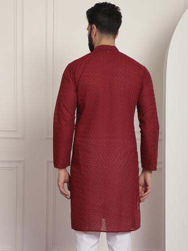 Image of SOJANYA Men's Silk Blend Regular Fit Casual (Since 1958 Woven Design Kurta with Churidar & Embroidered Nehru Jacket