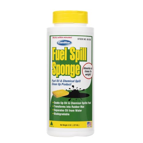 Image of Fuel Spill Sponge, 8 Ounces, Instantly Solidifies Petroleum & Chemical Spills, Rapid Oil Absorption, Easy Cleanup, Separates Oil from Water, Water-Insoluble, Non-Leaching (60-205)