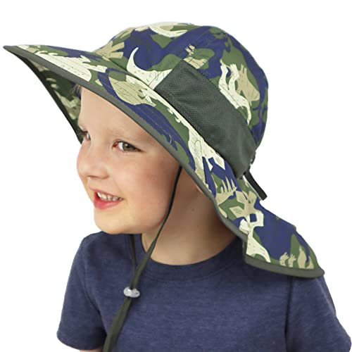 icolor Kids Hats Toddlers Sun Hat UPF50+ Breathable Bucket Girl Boy Summer Outdoor Beach Play Sun Protection Cap with Neck Flap for Kids Ages 3~12