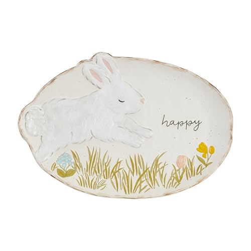 Mud Pie Stoneware Bunny Platter; 11" x 16" by Mud Pie - Used condition - US$35.94