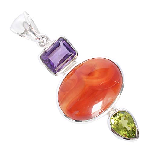 Pendentif en argent avec cornaline pour sublimer vos tenues