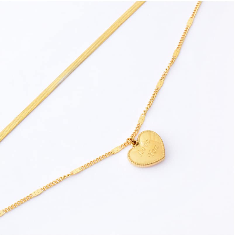 Tobillera/Tobilleras Moda joyería de Gama Alta Tallado Amor en Forma de corazón Encanto 2 Capas Serpiente Hueso Cadena Tobillera para Mujer Pulseras de Tobillo