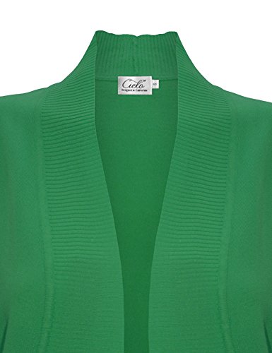 Image of Cielo Women's Solid Basic Open Front Pockets Knit Sweater Cardigan