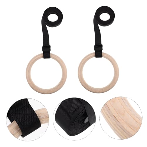 Anillas gimnásticas de madera con correas ajustables miniatura 7