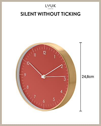 LUUK LIFESTYLE Wall Clock Small Round Silent Non-ticking (10in), Modern design, Easy to read - Image 2