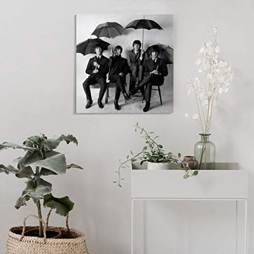 QWKM Poster vintage en noir et blanc avec photos des parapluies des Beatles – Art mural – Impression moderne… - Les Beatles, Paul McCartney, John Lennon, RIngo Starr, George Harrison QWKM Poster vintage en noir et blanc avec photos des parapluies des Beatles - Art mural - Impression moderne… – Image 5