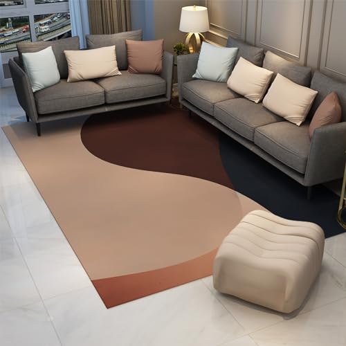 Tapis géométrique marron facile d'entretien pour zone à fort trafic - 3