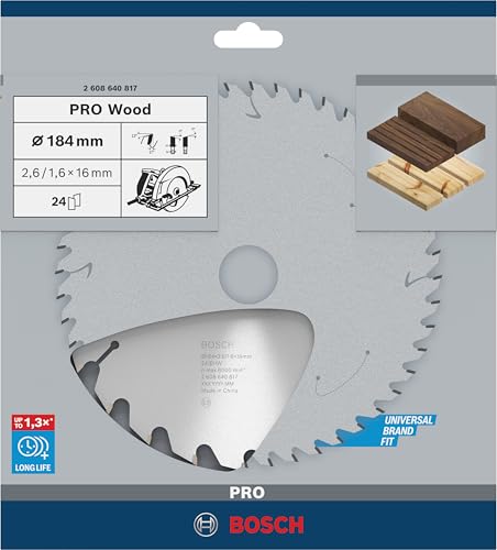 Bosch 1x PRO Wood Kreissägeblatt, 184 x 2,6 x 16 mm, T24 – Ansicht 2