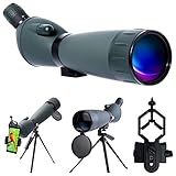 zukakii 2021 Spotting Scopes, 80mm (25X-75X) Hunting Spotter Scope, BAK4 Angled Waterproof Telescope...