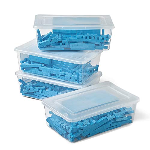 hand2mind Blue Plastic Base Ten Blocks Complete Set, Place Value Blocks, Counting Cubes for Kids Math, Base Ten Blocks Classroom Set, Math Blocks Kindergarten, Base 10 Math Manipulatives (Set of 644) by hand2mind - Image 7