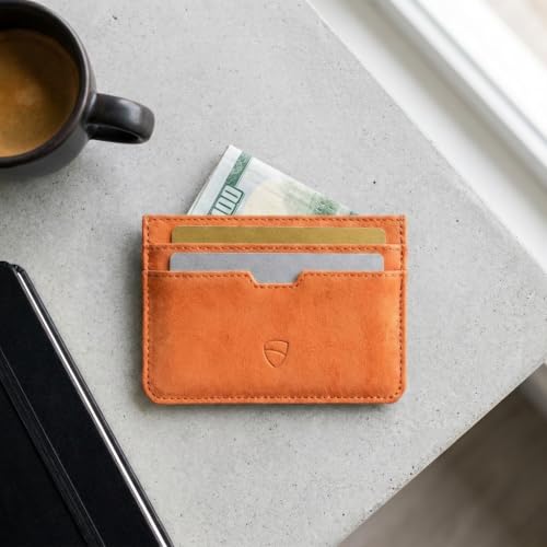 Image of Vaultskin MOORGATE Slim Card Holder - Minimalist Leather Wallet with RFID Blocking, Front Pocket Credit Card Case for Men & Women