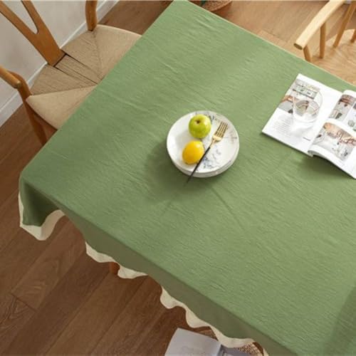 Nappe lavable en coton 140x140 cm à coutures à volants pour entretien facile - 3