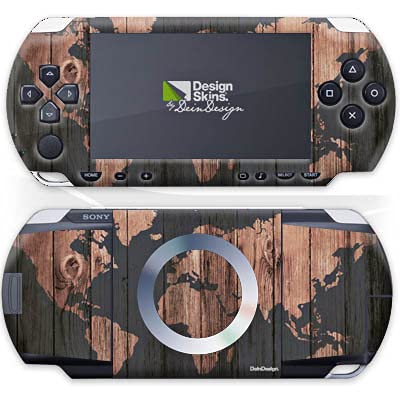 Sticker carte géographique PSP 1000 pour personnaliser votre console en voyage