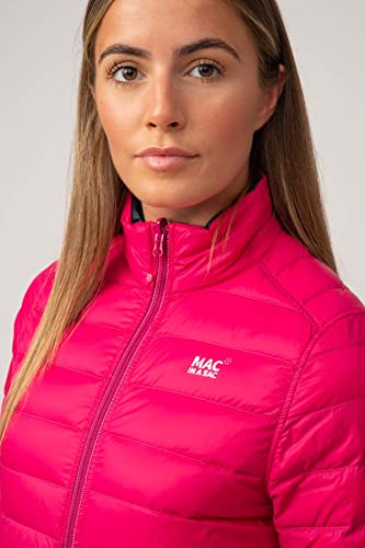 Mac In A Sac Women's Reversible Lightweight Water Repellent Packable Down Puffer Jacket, Fuchsia/Navy, M #TOP4