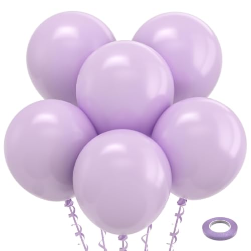 Bezente Pastel Purple Latex Round Helium Party Balloons 30 Pack 18 inch