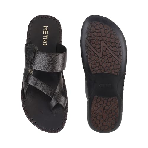 Image of Metro Men Faux Leather Thong Chappal