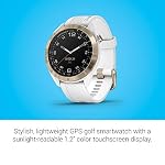 Garmin Approach S40, Smartwatch de golfe GPS elegante, leve com tela sensível ao toque, Ouro claro com faixa branca, 010-02140-02 19 41536LOtBfL. SS150