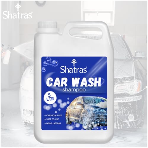 Image of Shatras Car Wash Shampoo - High Foam Car Cleaning Liquid | pH Neutral Formula | Scratch-Free Wash | Deep Cleaning & Extra Shine | Suitable for All Vehicles - 5L (BLUE)