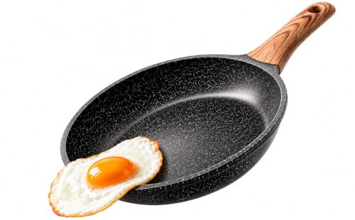 Frigideira Antiaderente Cerâmica 28cm Premium, Indução e Gás, Funda, Não Gruda e Cozinha sem Óleo, Cabo Madeira