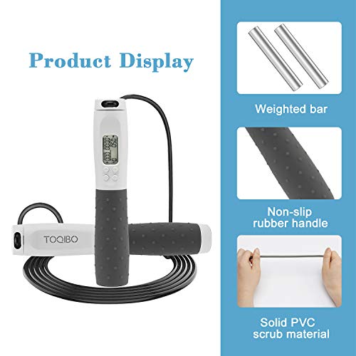 Cuerda de salto deportiva, inalámbrica con medidor, cuerda de salto ajustable con kilómetro digital y cuenta,Rodamientos de bolas de acero - Imagen 6