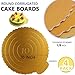 4 Pack Cake Boards Golden Round Cake Circles 10 Inch Withhandle Cake Base Cardboard,All The Same Size Set for Round Corrugated Baking Cake, Gold