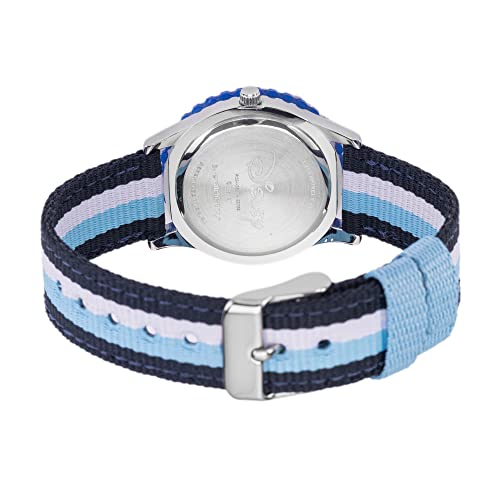 Image of Disney Mickey Mouse Kids' Bezel Stainless Steel Time Teacher Analog Nylon Strap Watch