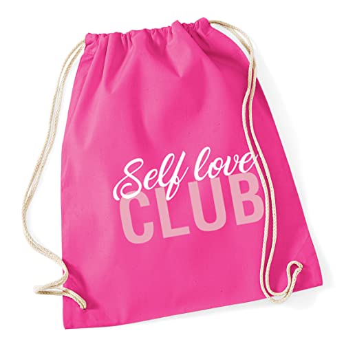 Hippowarehouse self love club Drawstring Cotton School Gym Bag 37cm x 46cm, 12 litres
