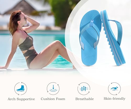 Image of KuaiLu Women's Arch Support Platform Flip Flop Sandals