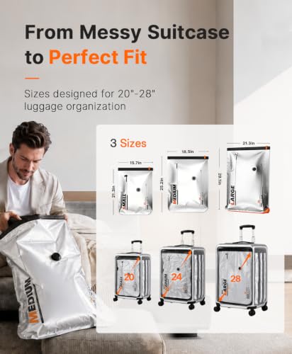 Image of Vacbird Travel Vacuum Bags for Luggage with Cordless Pump