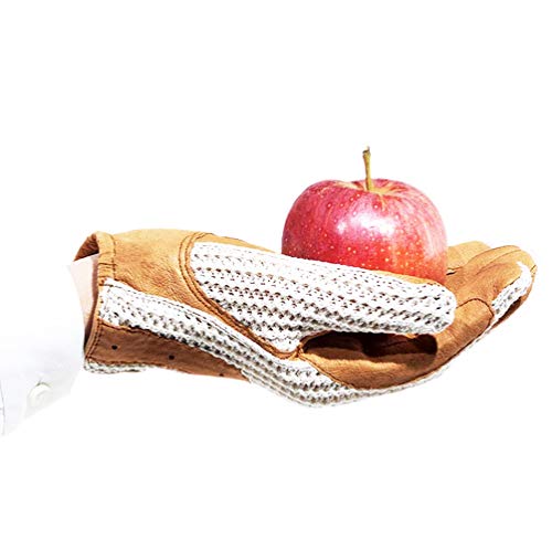Ovation Ladies Horseshoe Crochet Back Gloves with Leather Palm, Tan, Large (7.5) - Thumbnail 2