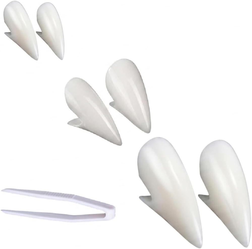 VOVEA Vampire Teeth Fangs Halloween Vampire Fangs for Cosplay Adults with Adhesive, Vampire Accessories Costume
