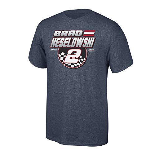 Elite Fan Shop Brad Keselowski Men's Fan Favorite Checkered Flag Cotton Short Sleeve Tee, Medium