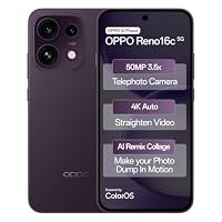 Oppo Reno16c 5G (Twilight Violet, 12GB, 256GB) | 50MP 3.5X Telephoto Camera | 4K Video | AI Remix Collage | 7000mAh 80W SUPERVOOC | ColorOS 16 | IP69K | Dimensity 7300