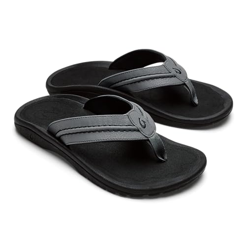 Image of OLUKAI Hokua Men's Beach Sandals, Quick-Dry Flip-Flop Slides, Water Resistant & Wet Grip Rubber Soles, Compression Molded Footbed & Soft Comfort Fit
