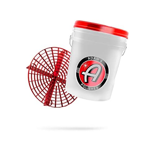 Adam’s Polishes Car Wash Bucket (5 Gallon Bucket + Grit Guard + Gamma Seal Lid), Perfect Car Tool for Washing & Garage Storage, Stores Car Wash Soap, Foam Cannon, Foam Gun, Microfiber Towels & More