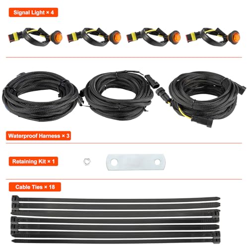 UTV Turn Signal Kit with 110DB Horn, Plug and Play Blinker Turn Signal Assemblies with Reverse Hazard Light Rocker Switch, Universal Street Legal Kit Compatible with Polaris/Can-Am/Kawasaki/CFMOTO by ISINFLASH - Image 6
