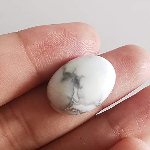 Lovionus89 18x13mm Oval Cabochons Flatback Crystal Stone Gemstones Beads for Jewelry Making DIY Pack of 10, White Howlite Turquoise - Image 2