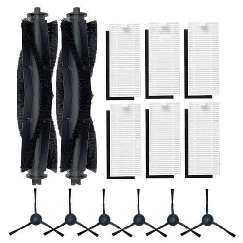 Donkivvy 14 Pcs Replacement Accessories Kit for Lubluelu SG60 SL60D Robot Vacuum, 2 Main Roller Brush, 6 HEPA, 6 Side Brushes