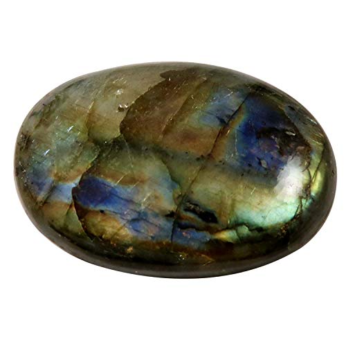 Cabochon ovale en labradorite naturelle 78,2 carats minéral taillé pour création bijoux Ku38