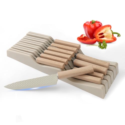 12-Piece Non-Stick Knife Set with Drawer Block