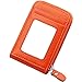 Noedy RFID Blocking Credit Card Case Organizer Genuine Leather Zip-Around Security Wallet Orange