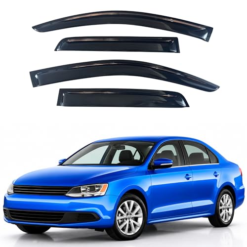 Image of IG Window Visors Fit for 2011-2018 Volkswagen Jetta, Out-Channel Rain Guards Vent Wind Deflectors 4PC, Car Accessories for 11-18 VW Jetta