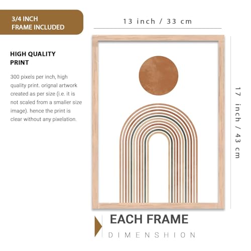 Image of kotart Boho Art Home Decoration Modern Paintings With Frame For Living Room Bed Room Hotel Wall Decor Digital Reprint Set of 9 (13X17 inch)